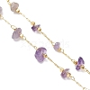 Natural Amethyst Chip Handmade Link Chain Necklaces NJEW-JN05811-01-5