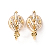 Brass Micro Pave Cubic Zirconia Ear Cuff Findings KK-F898-19C-G-1