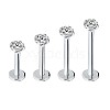 G23 Titanium Steel Clear Cubic Zirconia Threadless Labret Stud WG700A9-14-1