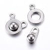 Non-Tarnish 201 Stainless Steel Snap Clasps X-STAS-C042-03P-1