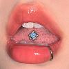 Sun 316L Surgical Stainless Steel with Synthetic Opal Tongue Rings FS-WGFD6E3-12-2