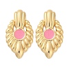 304 Stainless Steel Enamel Stud Earrings for Women EJEW-U046-05G-4