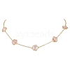 Plum Blossom Glass Links Necklace and Bracelet Sets SJEW-JS01293-01-4