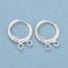 2-hole Rack Plating Brass Leverback Earring Findings KK-D075-05S-RS-2