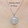 Non-Tarnish 201 Stainless Steel Hollow Sun Pendant Necklace NJEW-OY001-72-3