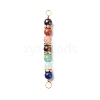 7 Chakra Mixed Gemstone Copper Wire Wrapped Connector Charms PALLOY-JF01900-02-2
