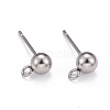 Non-Tarnish 40Pcs 4 Styles 202 Stainless Steel Ball Stud Earring Findings STAS-LS0001-13P-4