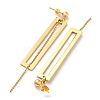 Vacuum Plating Golden 304 Stainless Steel Rectangle Dangle Stud Earrings EJEW-D083-09G-2