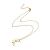 Enamel Crescent Moon with Star Pendant Necklace NJEW-O125-53G-3