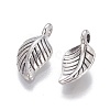 Tibetan Style Alloy Leaf Pendants TIBEP-1011-AS-LF-1