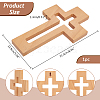 Wood Cross Wall Decoration AJEW-WH0270-135A-2