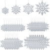 36Pcs Snowflake Plastic Pendant Decorations DIY-CP0013-33B-1