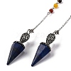 Natural Lapis Lazuli Pointed Hexagonal Cone Dowsing Pendulums G-Q184-03D-AS-1