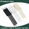 FINGERINSPIRE 3Pcs 3 Colors Flat Floral Cotton Lace Ribbon OCOR-FG0002-01-2