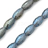 Electroplate Transparent Glass Beads Strands EGLA-M032-02A-PL-1