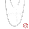 925 Sterling Silver Flat Snake Chain Necklaces for Women NJEW-H048-02P-2