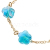 Brass Cable Chains Beads Bracelets for Women BJEW-JB11470-01-3