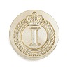 Golden Tone Crown Initial Wax Seal Brass Stamp Heads AJEW-A065-01I-1