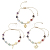 3Pcs Chakra 304 Stainless Steel Charm Bracelets BJEW-JB12564-04-1