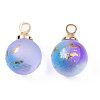 Two Tone Transparent Spray Painted Glass Pendants GLAA-N035-020A-C01-2