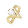 Brass Open Cuff Rings for Women RJEW-K308-04B-G-2
