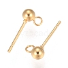 202 Stainless Steel Ball Stud Earring Findings STAS-F141-06G01-3mm-2