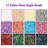 180G 12 Colors Glass Bugle Beads SEED-YW0002-79-2