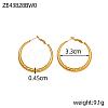 304 Stainless Steel Hoop Earrings STAS-OY015-79G-2