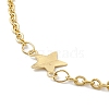 Vacuum Plating 304 Stainless Steel Star Link Anklet with Cable Chains for Women STAS-E001-20G-2