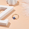 Resin Evil Eye Beaded Finger Ring RJEW-JR00486-01-2