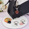 SUPERFINDINGS 4Pcs 4 Style Heart Gemstone Keychain KEYC-FH0001-11-4