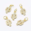 Brass Micro Pave Cubic Zirconia Charms ZIRC-G130-26G-01-NR-1