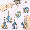 6Pcs DIY Diamond Painting Dinosaur Keychain Kits PW-WG39240-01-3