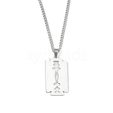 Non-Tarnish 201 Stainless Steel Pendant Necklaces for Man NJEW-Q336-02C-P