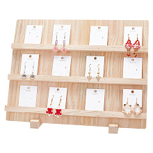 3-Tier Rectangle Wooden Earring Display Card Stands EDIS-WH0029-78