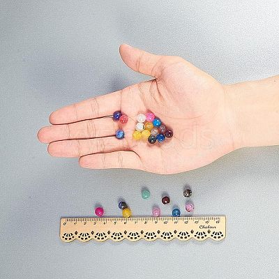 Dyed Natural Agate Faceted Round Beads G-NB0001-07-1