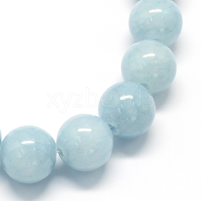 Natural Dyed Yellow Jade Gemstone Bead Strands G-R271-6mm-YXS18-1