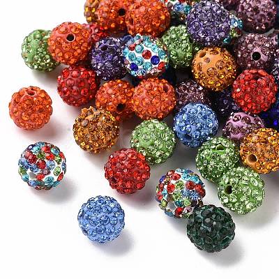 Pave Disco Ball Beads X1-RB-A130-10mm-M-1