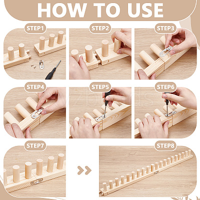 Wooden Knitting Loom Frame KNIT-WH0007-003A-1