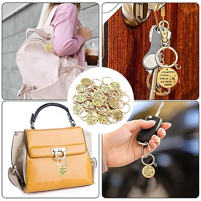201 Stainless Steel & Brass Letter Keychain KEYC-YW00095-01-1