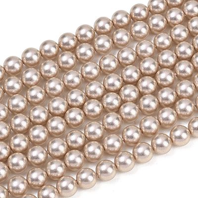 Frosted Glass Pearl Beads Strands GLAA-A044-08A-12-1