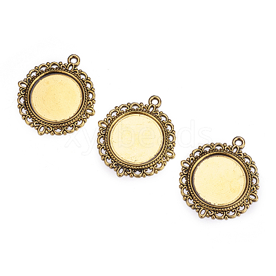 Zinc Alloy Pendant Settings for Cabochon & Rhinestone X-PALLOY-A15290-AG-FF-1