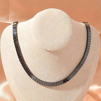 Arrow Synthetic Non-Magnetic Hematite Beaded Necklaces NJEW-R020-11-1