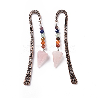 Natural Rose Quartz Bookmark AJEW-C025-01B-1