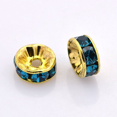 Brass Rhinestone Spacer Beads RB-A014-Z6mm-06G-1