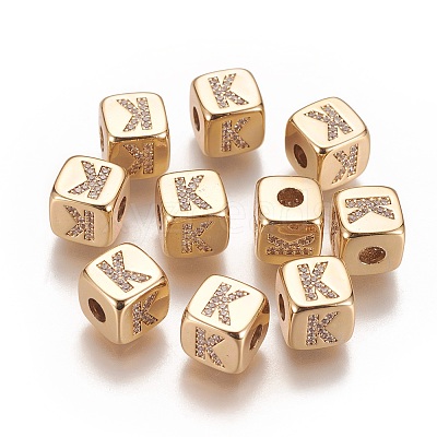 Brass Micro Pave Cubic Zirconia Beads X-KK-K238-16G-K-1