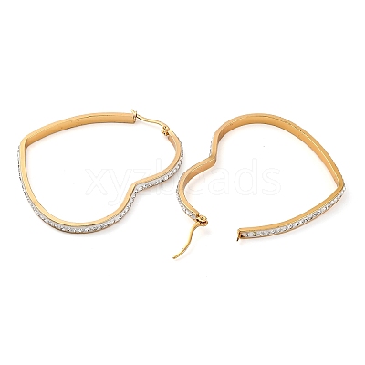 304 Stainless Steel Heart Hoop Earrings EJEW-S242-01G-H-1