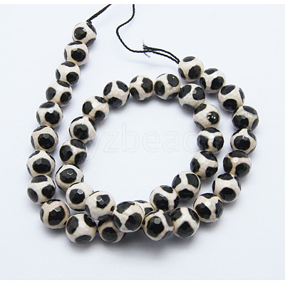 Tibetan Style Turtle Back Pattern dZi Beads X-G-H1454-1A-1