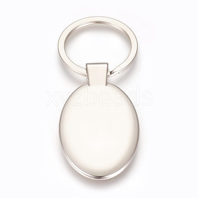 Zinc Alloy Cabochon Settings Keychain KEYC-E028-10P-1