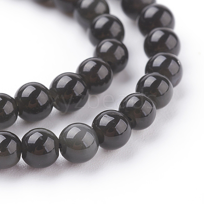 Natural Obsidian Beads Strands G-G099-4mm-24-1